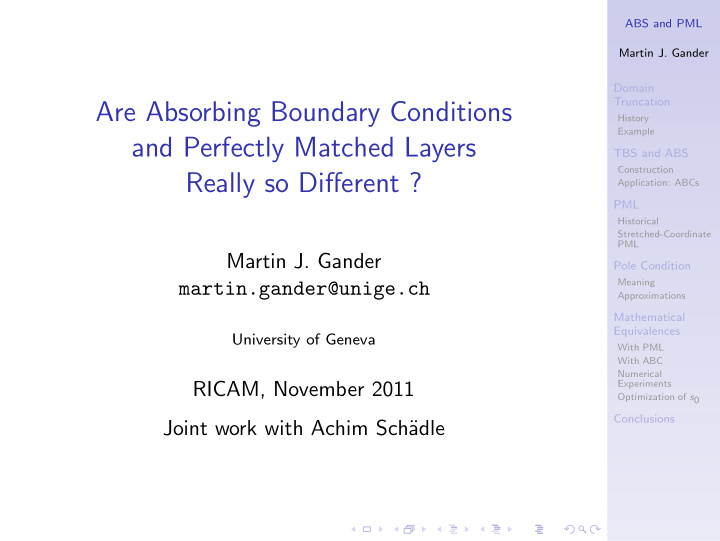 are absorbing boundary conditions