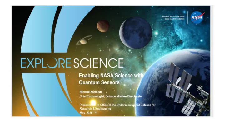 a potential scenario for the reference quantum mission