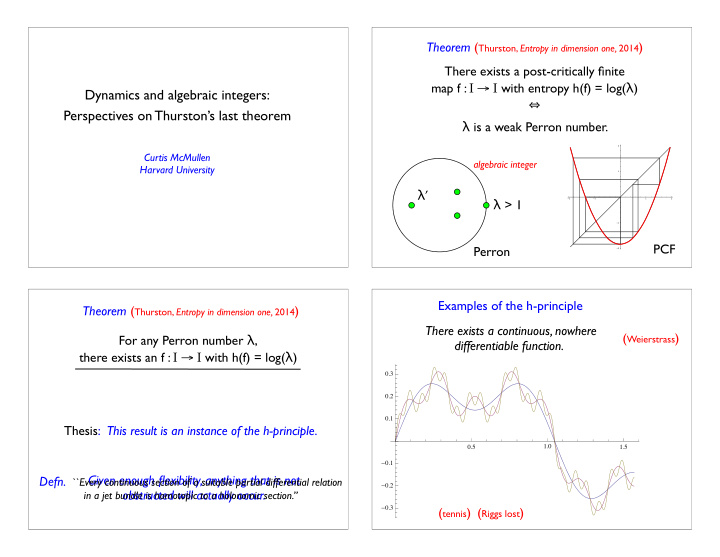 dynamics and algebraic integers