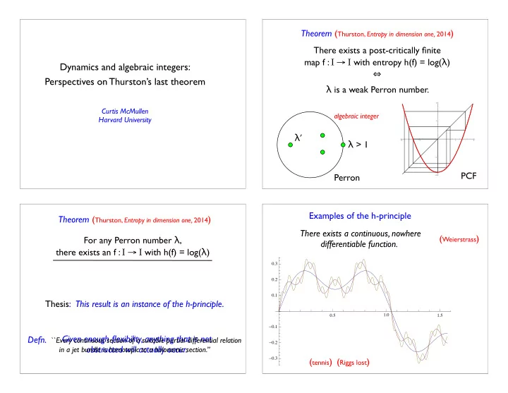 dynamics and algebraic integers