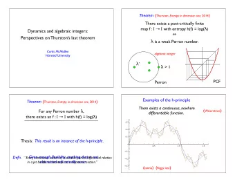 Dynamics and algebraic integers:   Perspectives on Thurstons last theorem  is a weak Perron