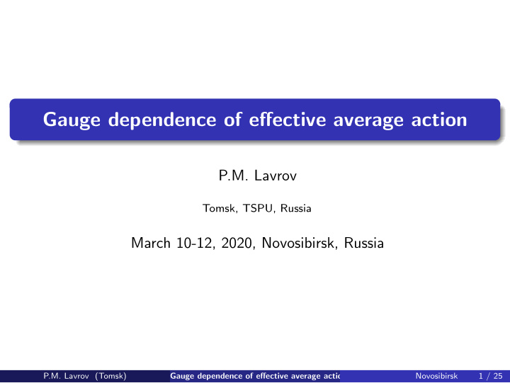 gauge dependence of effective average action