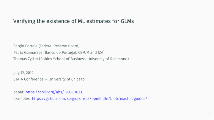 verifying the existence of ml estimates for glms