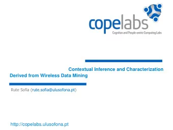 Human-centered Computing Lab  Contextual Inference and Characterization  Derived from Wireless Data