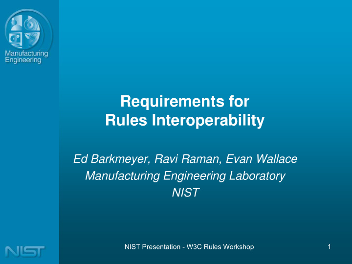 requirements for rules interoperability