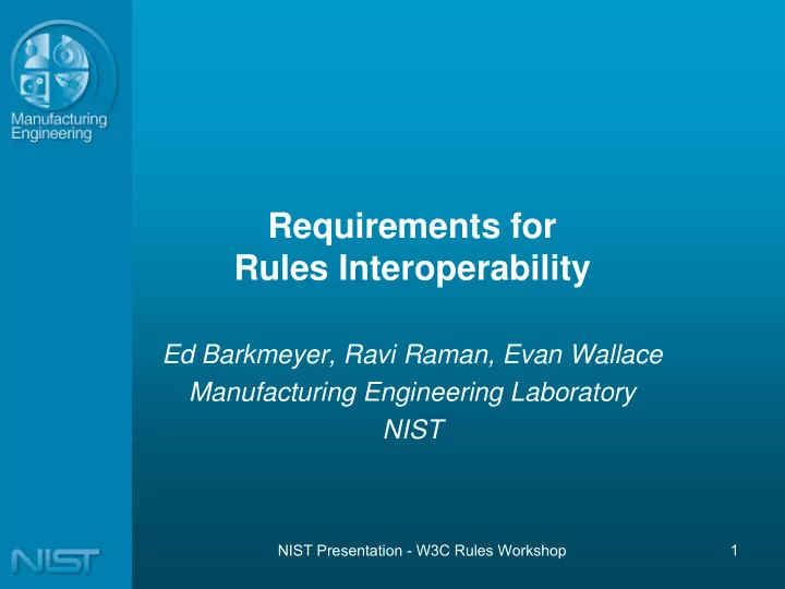 requirements for rules interoperability