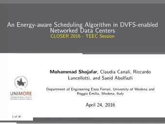 An Energy-aware Scheduling Algorithm in DVFS-enabled  Networked Data Centers  CLOSER 2016 - TEEC