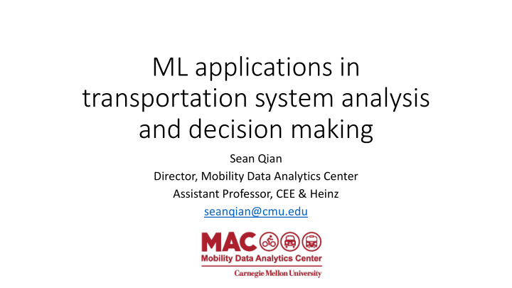 ml applications in