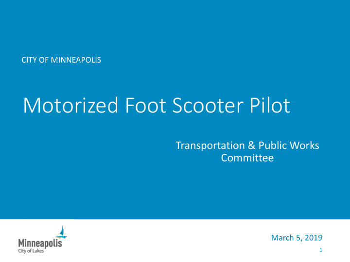 motorized foot scooter pilot