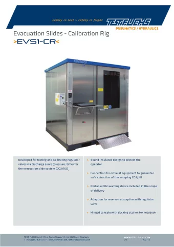 Evacuation Slides - Calibration Rig  &gt;EVS1-CR&lt;  Developed for testing and calibrating