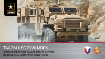 TACOM ILSC FY20 MDEX  COMBAT SUPPORT AND COMBAT SERVICE SUPPORT  READINESS AND SUSTAINMENT