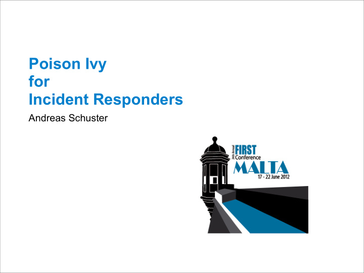 poison ivy for incident responders