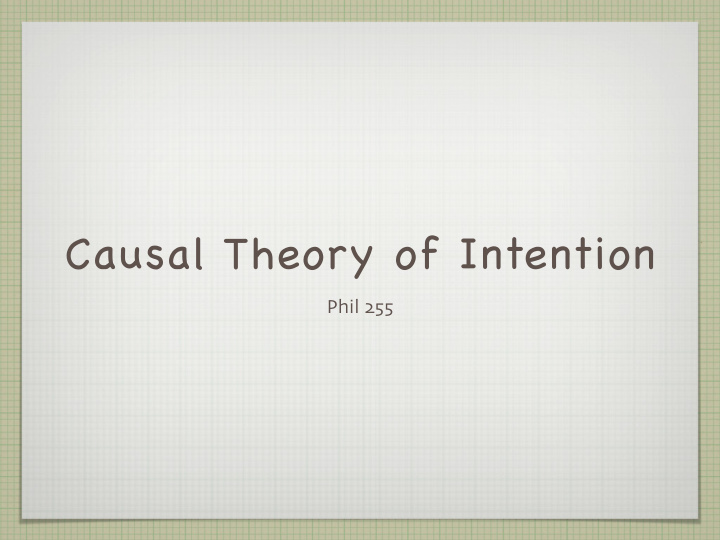 causal theory of intention