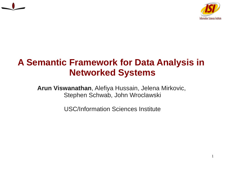a semantic framework for data analysis in networked