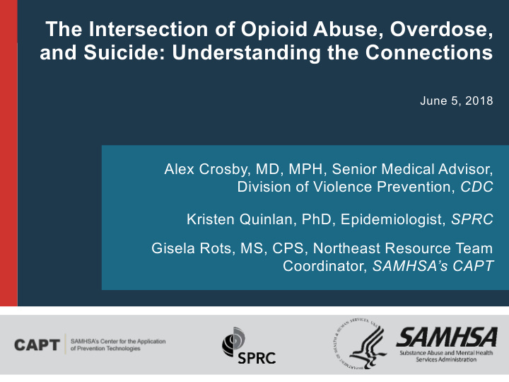 the intersection of opioid abuse overdose and suicide