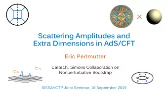 Scattering Amplitudes and  Extra Dimensions in AdS/CFT  Eric Perlmutter  Caltech, Simons