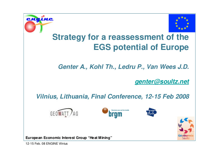 strategy for a reassessment of the egs potential of europe