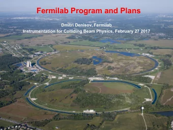 Fermilab Program and Plans  Dmitri Denisov, Fermilab  Instrumentation for Colliding Beam Physics,