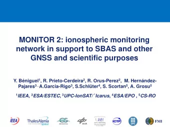 MONITOR 2: ionospheric monitoring  network in support to SBAS and other  GNSS and scientific