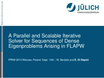 A Parallel and Scalable Iterative  Solver for Sequences of Dense  Eigenproblems Arising in FLAPW