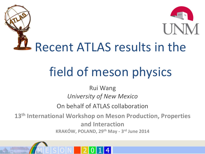 recent atlas results in the field of meson physics