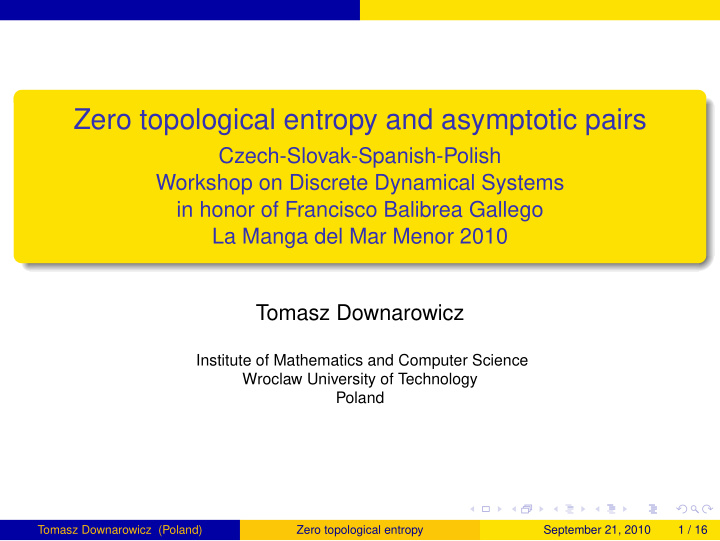 zero topological entropy and asymptotic pairs