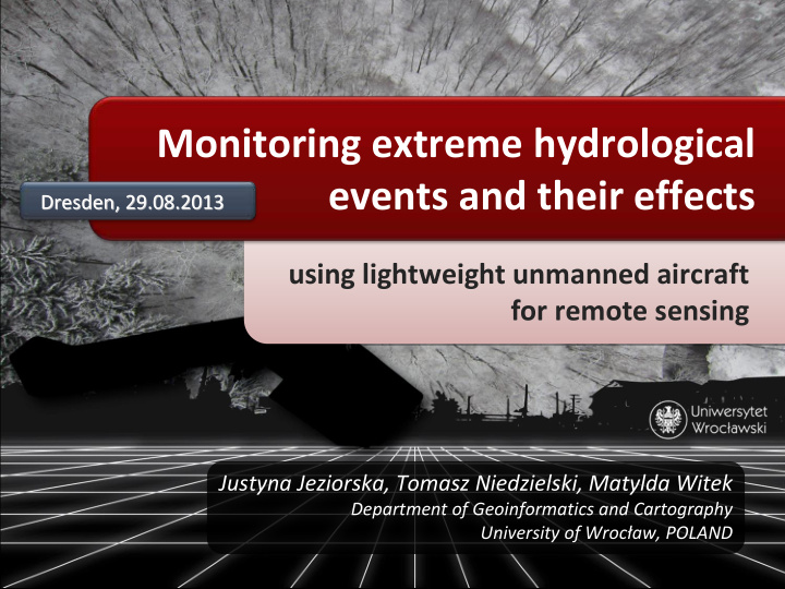 monitoring extreme hydrological events and their effects