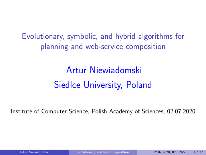 artur niewiadomski siedlce university poland