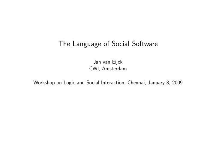 the language of social software
