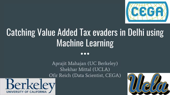 catching value added tax evaders in delhi using machine