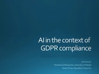 Background &amp;  Terms  1.  AI and Personal Data Processing  GDPR  2.  Collection Limitation