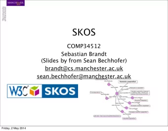 SKOS  COMP34512  Sebastian Brandt  (Slides by from Sean Bechhofer)  brandt@cs.manchester.ac.uk