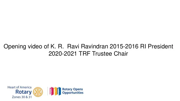 opening video of k r ravi ravindran 2015 2016 ri
