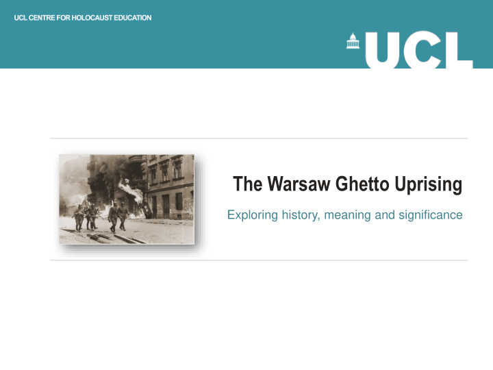 the warsaw ghetto uprising