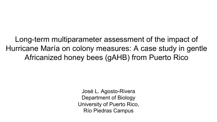 long term multiparameter assessment of the impact of