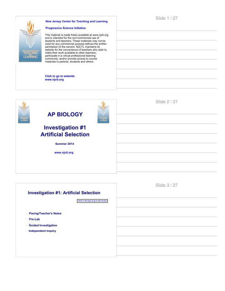 ap biology investigation 1 artificial selection