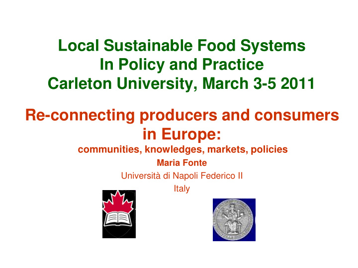 local sustainable food systems