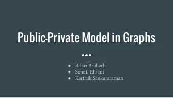 Public-Private Model in Graphs  Brian Brubach    Soheil Ehsani    Karthik Sankararaman