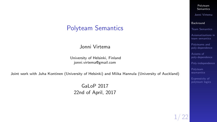 polyteam semantics