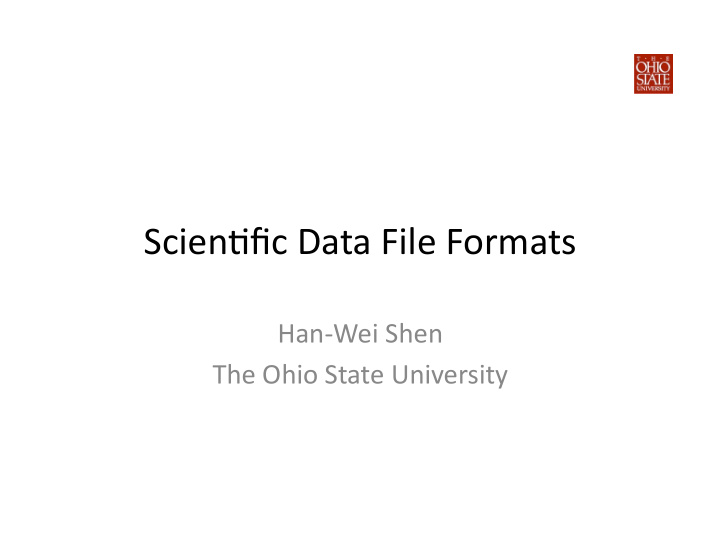 scien fic data file formats