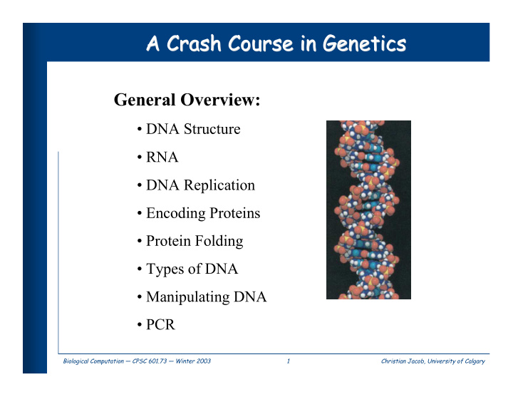 a crash course in genetics a crash course in genetics