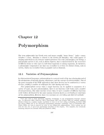Chapter  12  P  olymorphism  The  term  p  olymorphic  has  Greek  ro  ots  and  means  roughly