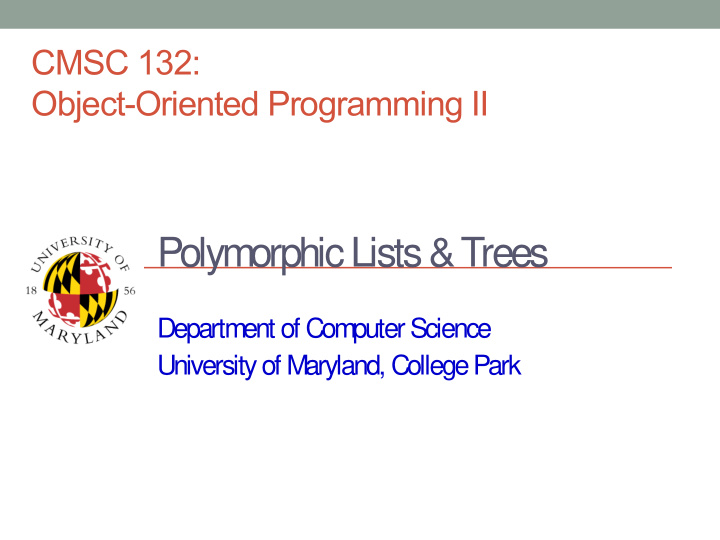polymorphic lists trees