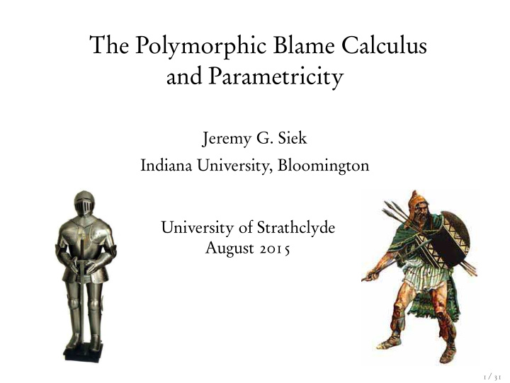 the polymorphic blame calculus and parametricity