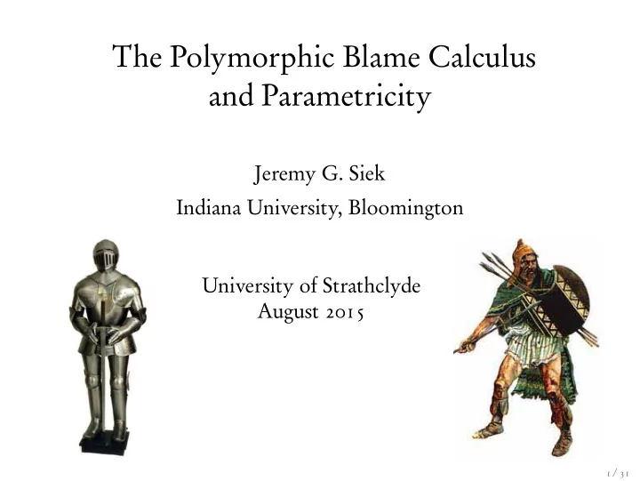the polymorphic blame calculus and parametricity