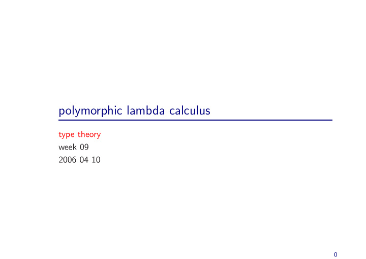 polymorphic lambda calculus