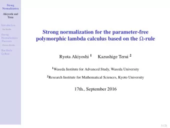 Strong normalization for the parameter-free  Strong polymorphic lambda calculus based on the