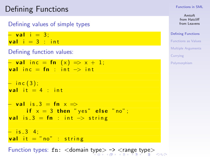 defining functions