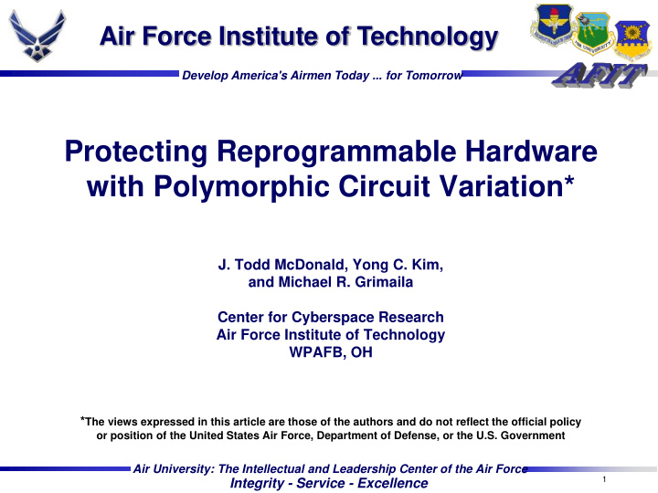 protecting reprogrammable hardware with polymorphic