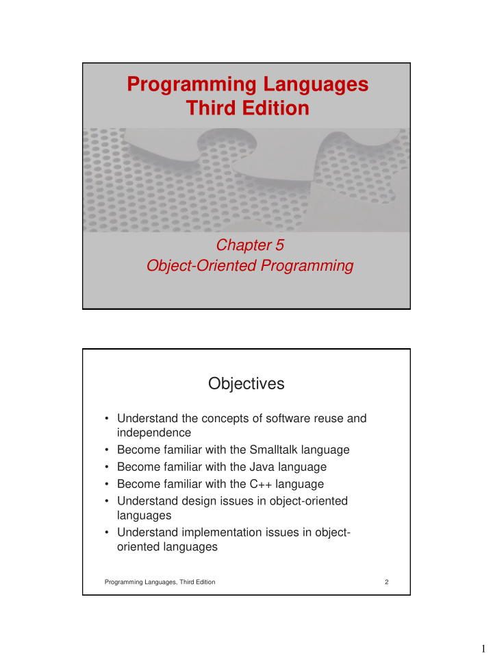 programming languages third edition